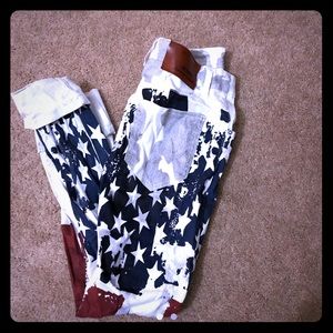 Red white and blue jeans